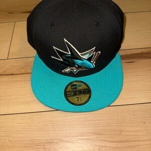 NHL San Jose Sharks Hockey New Era Cap Hat Sz 7 1/2